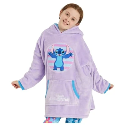 Image of Disney Lilo &amp; Stitch Girls Hoodies Oversized Fleece Hoody (Girls, One Size)