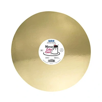 Image of PME Mirror Cake Card Round Metallic Gold Pack of 3,30cm/12 Inch