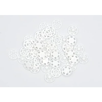 Image of Plastic Sew on Press Shields Snap Fasteners Sewing Craft Findings (15mm White, Pack of 25)
