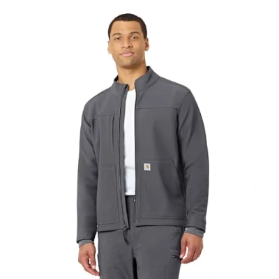 Image of Carhartt Men&#039;s Rugged Flex Modern Fit Fluid Resistant Bonded Fleece Jacket, Pewter, S