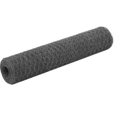 Image of vidaXL Chicken Wire Fence Steel with PVC Coating 25x0.75 m Grey