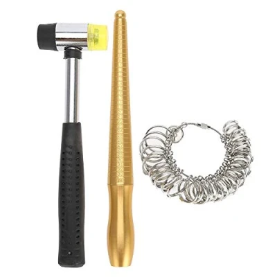 Image of Alucy Jewellery Ring Measuring tool, Mandrel Sizer Finger Stick, Handle Hammers Jewelry Tool,3pcs / Set