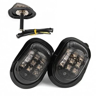 Image of Motorbike Turn Signal Indicators MASO 2PCS 12V LED Amber Lighting Turning Lights Lamp for Motorcycle