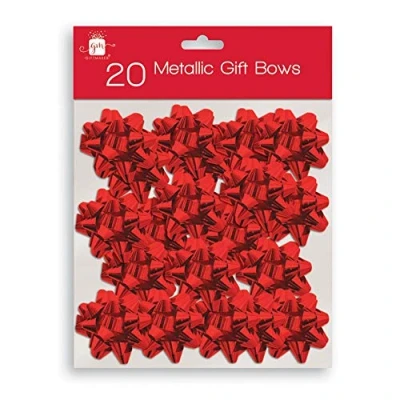 Image of The Home Fusion Company 20 Luxury Metallic Bows Xmas Birthday Present Gift Silver Red Gold Or Mixed