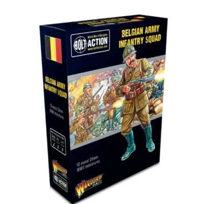 Image of Warlord Games Belgian Army Infantry Squad 28mm Scale Metal Miniatures for Bolt Action Highly Detailed World War 2 Table top Wargaming