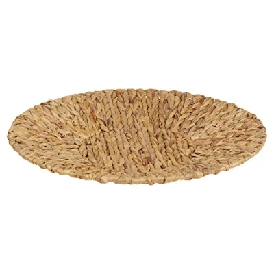 Image of URBN CHEF Natural Organic Handmade Water Hyacinth Woven Trivet Hot Food Tray Square Round (Round)