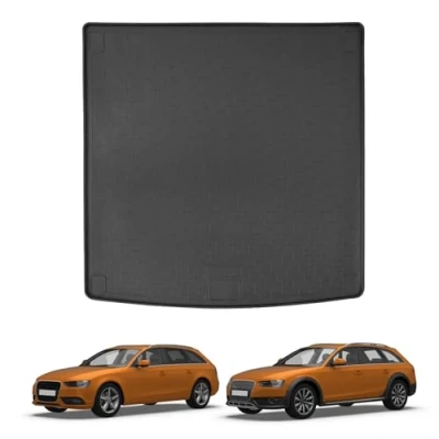Image of Travall CargoMat Boot Liner Compatible with Audi A4 &amp; S4 (2008 2016) Premium Tailored to Fit Car Floor Mat Waterproof Black Rubber All Weather Dog Friendly Specific Protector
