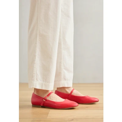Image of Tamaris Ankle strap ballet pumps, Women&#039;s, Size: 6.5, Red shoes