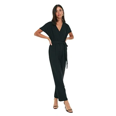 Image of Trendyol FeMan Plain Belted detailed Woven Jumpsuit