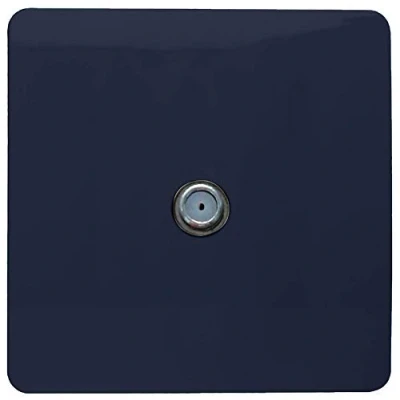 Image of Trendi 1 Gang Artistic Modern Glossy Screwless Television Satellite Socket Navy