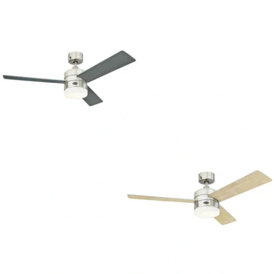 Image of Westinghouse Lighting 72054 Alta Vista 122 cm Stainless Steel Indoor Ceiling Fan, Dimmable LED Light Kit with Opal Frosted Glass