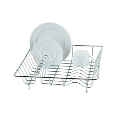 Image of Wenko 2321100 Dish Dryer Basket Plate and Cup Rack, Metal Chrome Plated, 35 x 9 cm,