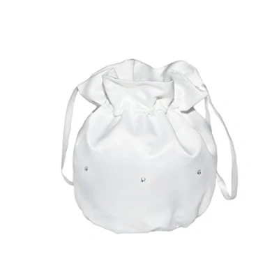 Image of Flora Bridesmaid Bridal Handbag/Girl Holy Communion Dolly Bag,diamante (WHITE)