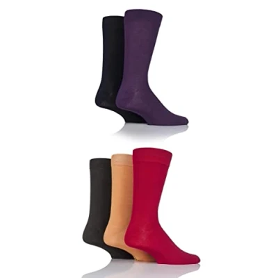 Image of 5 Pair Fashion Cols Plain Bamboo Socks Men&#039;s 7 11 Mens SOCKSHOP