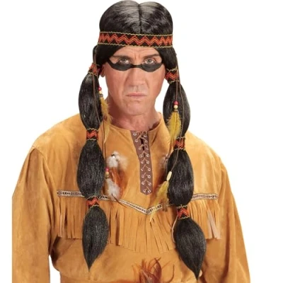 Image of &quot;INDIAN WIG WITH HEADBAND&quot; in box