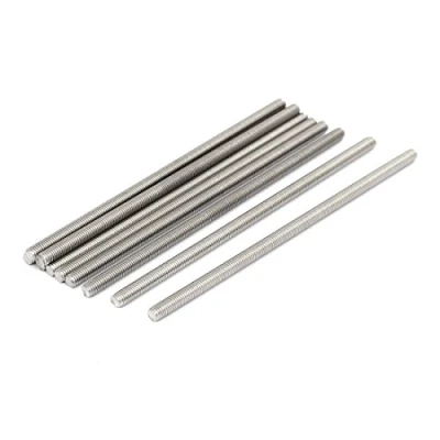 Image of Sourcingmap M5 x 130mm 304 Stainless Steel Fully Threaded Rod Bar Studs Silver Tone 10 Pcs