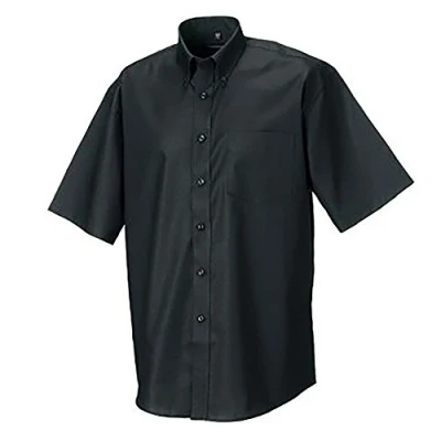 Image of Russell Athletic Collection Mens Short Sleeve Easy Care Oxford Shirt (Black) Size 14.5 inch
