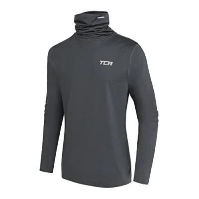 Image of TCA Boys&#039; Warm Up Long Sleeve Training Workout Funnel Neck Thermal Running Top with Thumbholes Darkest Spruce,8 10 Years