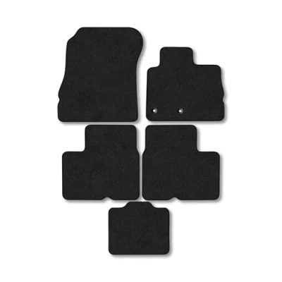 Image of Car Mats Compatible with Renault Grand Scenic (2016 ) Tailored Fit Black Carpet Floor Set Accessory Custom 4 Pieces Anti Slip Backing &amp; Binding Trim Edge