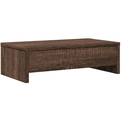 Image of vidaXL Monitor Stand with Drawers Brown Oak 50x27x15 cm Engineered Wood