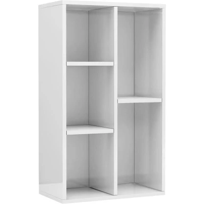 Image of vidaXL Book Cabinet/Sideboard High Gloss White 50x25x80 cm Engineered Wood