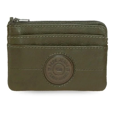 Image of Pepe Jeans Cracker Purse Green 11 x 7 1.5 cm Leather, Green, One Size,