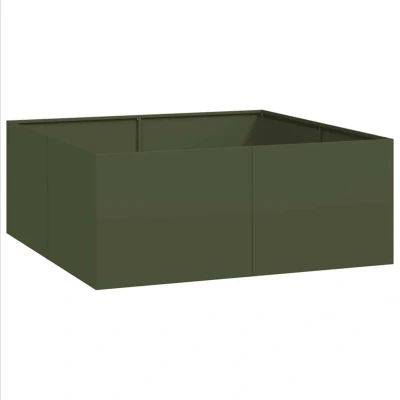 Image of vidaXL Planter Olive Green 100x100x40 cm Steel