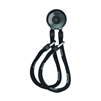 Image of ABUS Wall Anchor WCH, 2 x Chains ACH 9KS, Securing Bicycles in Garages, Cellars, Front of the House, Theft Protection, High Security Level 13, 110 cm Long