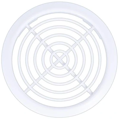 Image of 2X White Soffit Vents 80mm Circle UPVC Push in Easy Fit Loft Ventilation Fascia Grille