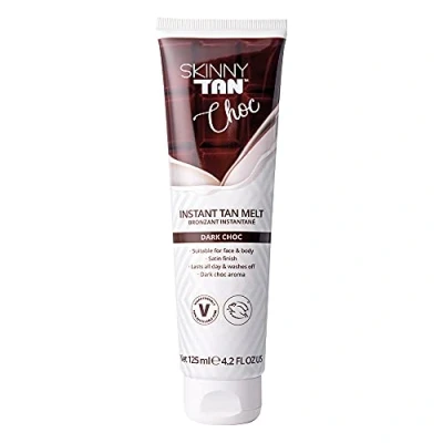 Image of Skinny Tan Choc Instant Tanner 125mlDark Chocolate Aroma Fake Quick Dry &amp; No Streaks Cruelty Free Vegan Last All Day Satin Finish (Dark Choc)