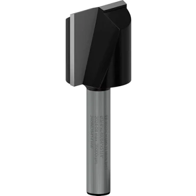 Image of Bosch 2608628414 Straight Bit for Routers with Two Flutes and Tungsten Carbide (Diameter 19mm)