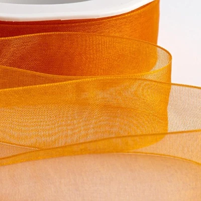 Image of Italian Options Organza Chiffon Ribbon, 38mm x 20 Metre Roll, Orange