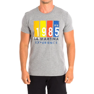 Image of La Martina Mens Short Sleeve T Shirt TMR319 JS206 Grey Cotton Size Small