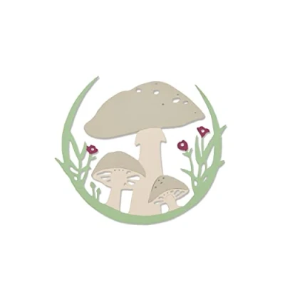 Image of Sizzix Thinlits Die 663420 Mushroom Wreath by Jessica Scott, Multi Colour, One Size