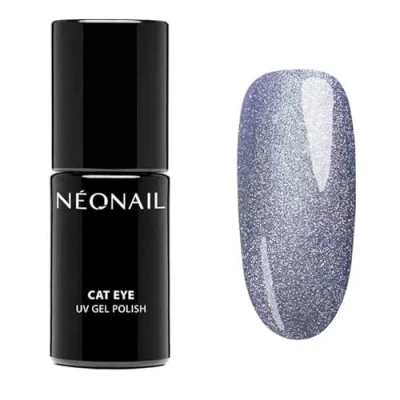 Image of NEONAIL UV Nail Polish 7.2 ml Blue Satin Sky Cat Eye Colours Varnish Glitter Gel Nails Design Shellac