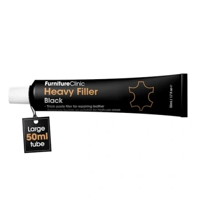 Image of Leather Repair Filler (Black) For Filling Holes, Scuffs, Scratches, Cracking Etc Heavy 50ml (Packaging may vary)