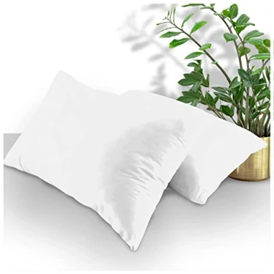 Image of Luxury Housewife Percale Pillow Cases 2 Pack, Super Soft Cozy Plain Dyed Pillowcases, Non Iron Polycotton Bedding Case, White