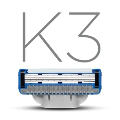 Image of King of Shaves, K3 Three Blade Cartridge, Handle Not Included, Pack 8