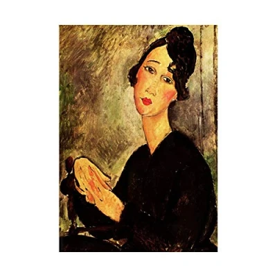 Image of Wee Blue Coo Painting Amedeo Modigliani Portrait Dedie Old Master Wall Art Print