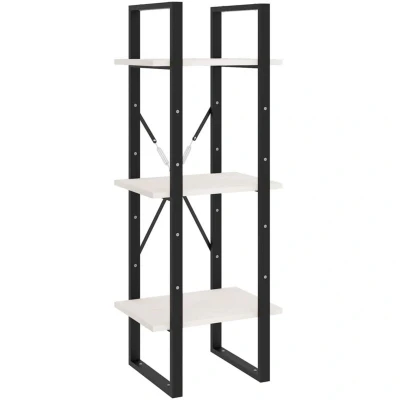 Image of vidaXL 3 Tier Book Cabinet White 40x30x105 cm Solid Pinewood
