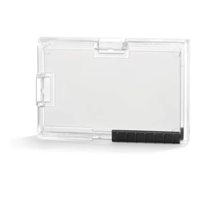 Image of Durable Pushbox Trio Security Pass Holder 54 x 87mm Transparent Pack of 10 Badges for Securely Holding Upto 3 ID/Security Cards