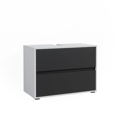 Image of Vicco Sink base cabinet Maltin, White/Anthracite/White, 80.2 x 58.2 cm with two large drawers