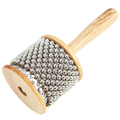 Image of A Star AP6101 Small Wooden Beaded Cabasa Afuche Shaker, Brown