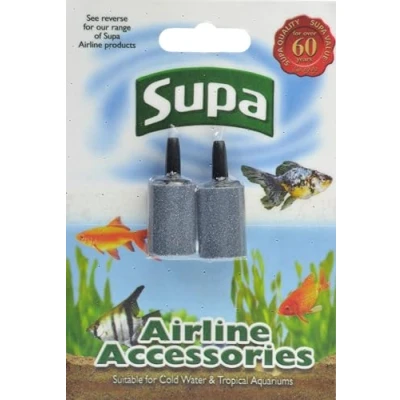 Image of Supa Airline Airstone Carded, 2 Piece, Used In Conjunction With An Air Pump To Simply Diffuse The Via A Fine Mist Of Bubbles Into Aquarium Thus Oxygenating Aquarium/Fish Tank