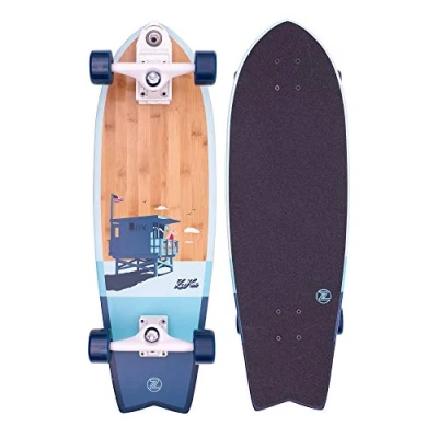 Image of Z Flex Bamboo Surfskate Fish Longboard, Adults Unisex, Blue (Blue), 31 IN