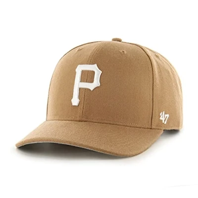 Image of 47 MLB Pittsburgh Pirates Cold Zone MVP DP Unisex Baseball Cap, Snapback, White Logo, Colour Khaki
