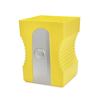 Image of Balvi Wastebasket sharpener Yellow colour Trash shaped pencil Plastic ABS/PP 29cm