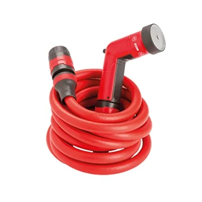 Image of FITT YOYO 10 m, Extendable and Flexible Garden Water Hose Pipe with Multi Function Spray Gun, Red