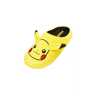 Image of Pokemon Mens/Older Boys Pikachu Slippers, Yellow Size 12