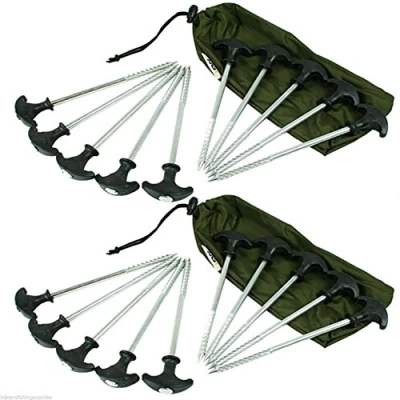 Image of 20 X HEAVY DUTY CARP FISHING BIVVY PEGS TENT BROLLY DAY SHELTER